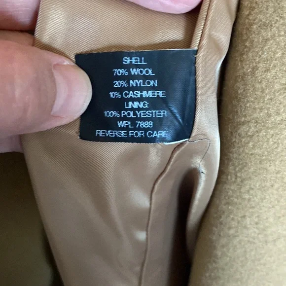 Michael Kors Camel Belted Wrap Coat Wool Cashmere Blend SzL Classic Spring Layer - Picture 6 of 17